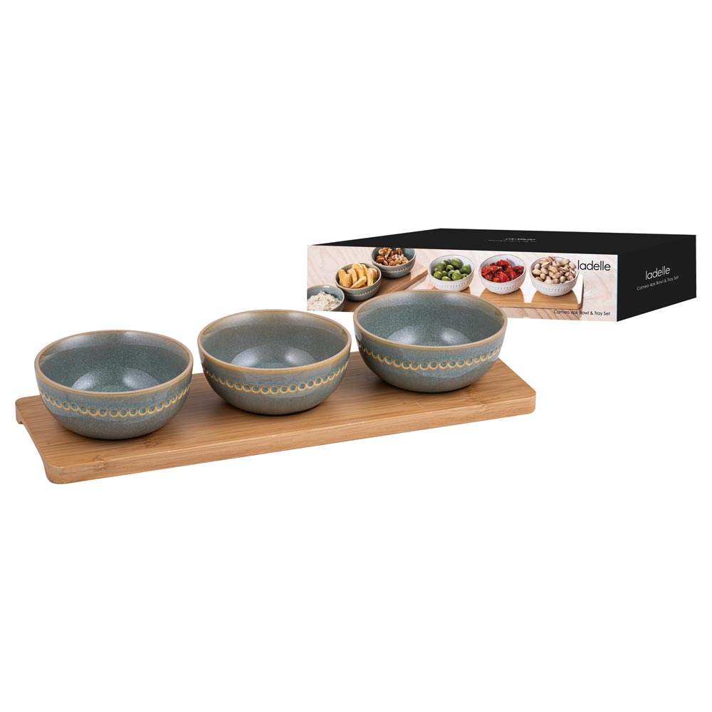 Ladelle Cameo 4 Piece Bowl & Tray Set