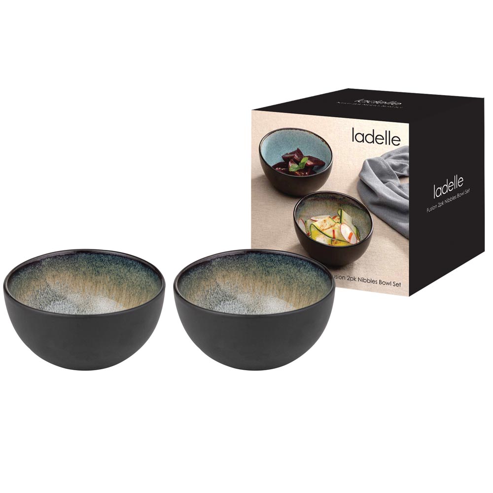 Ladelle Fusion 2 Piece Nibbles Bowl Set Mocha