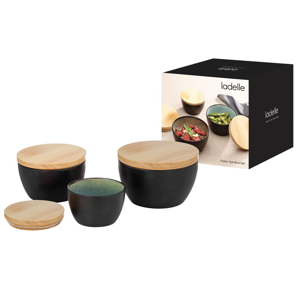 Ladelle Fusion 3 Piece Bowl Set Mocha