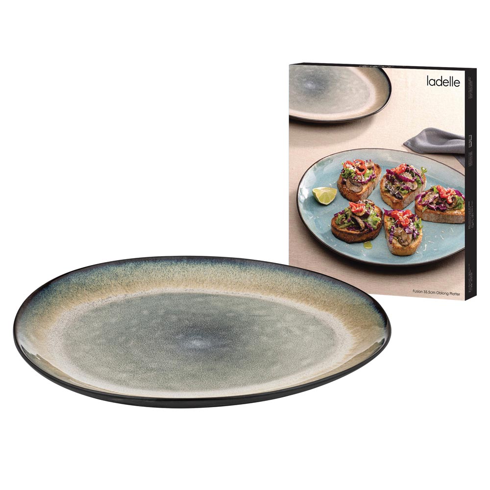 Ladelle Fusion Oblong Platter Mocha 35.5cm