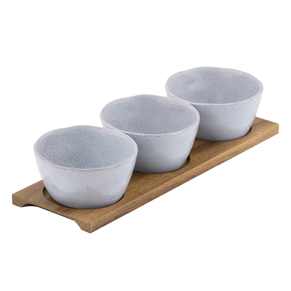 Ladelle Artisan Blue 4 Piece Bowl & Tray Set