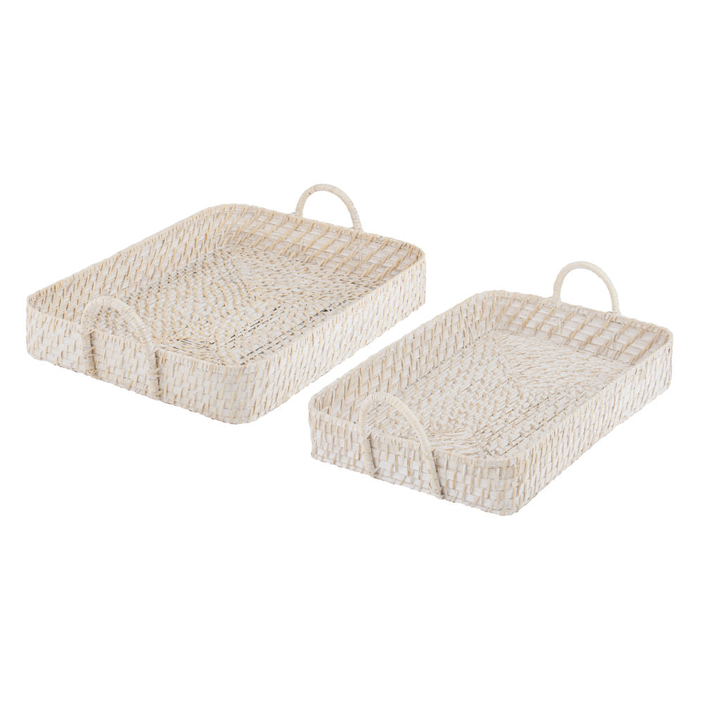 Ladelle Whitehaven Woven Set of 2 Trays