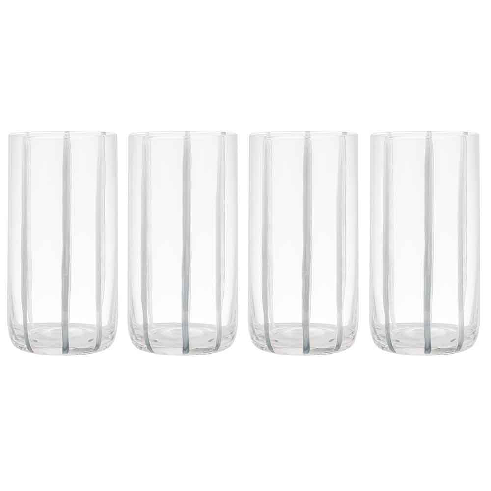 Ladelle Stripe Set of 4 Highball Tumblers