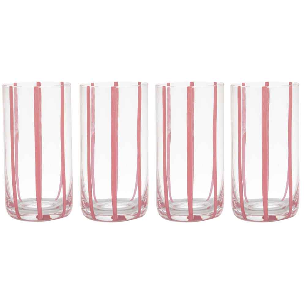 Ladelle Stripe Set of 4 Highball Tumblers