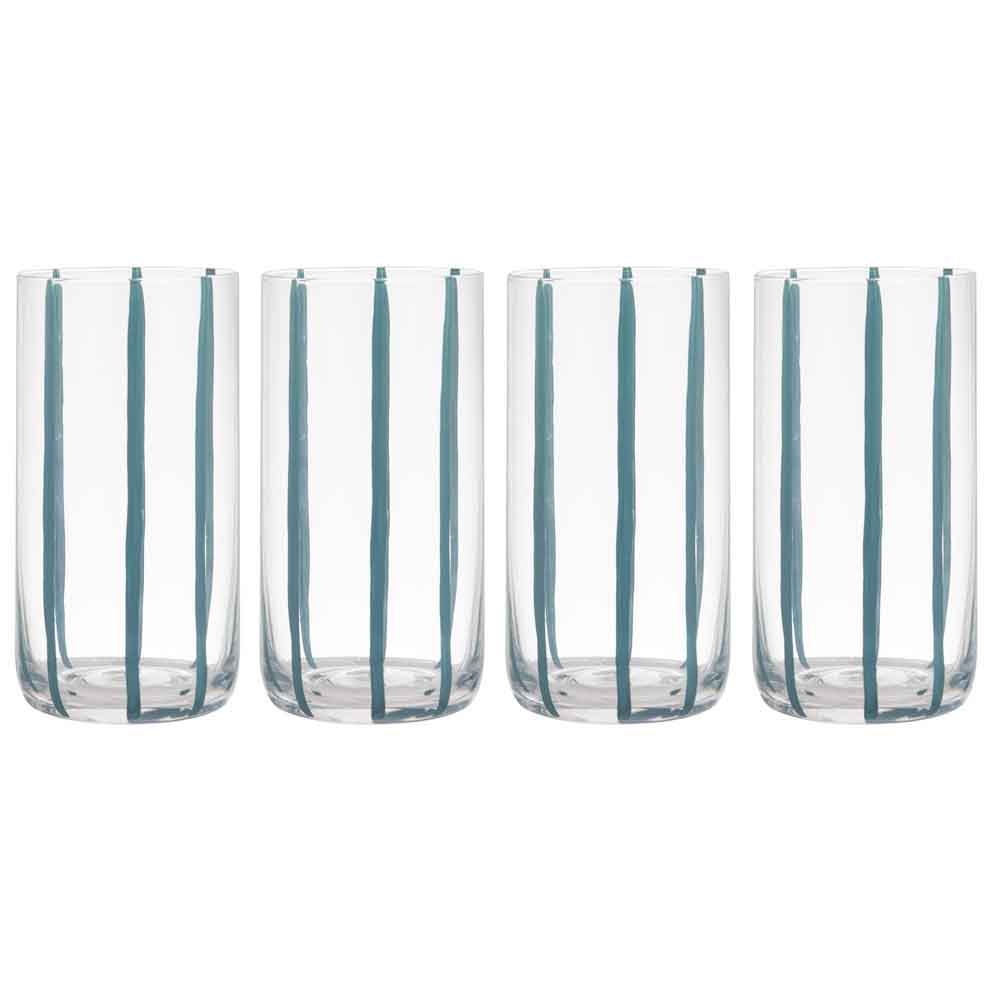 Ladelle Stripe Set of 4 Highball Tumblers