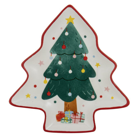 Ladelle Dasher Christmas Tree Dish