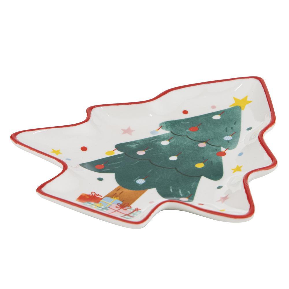 Ladelle Dasher Christmas Tree Dish