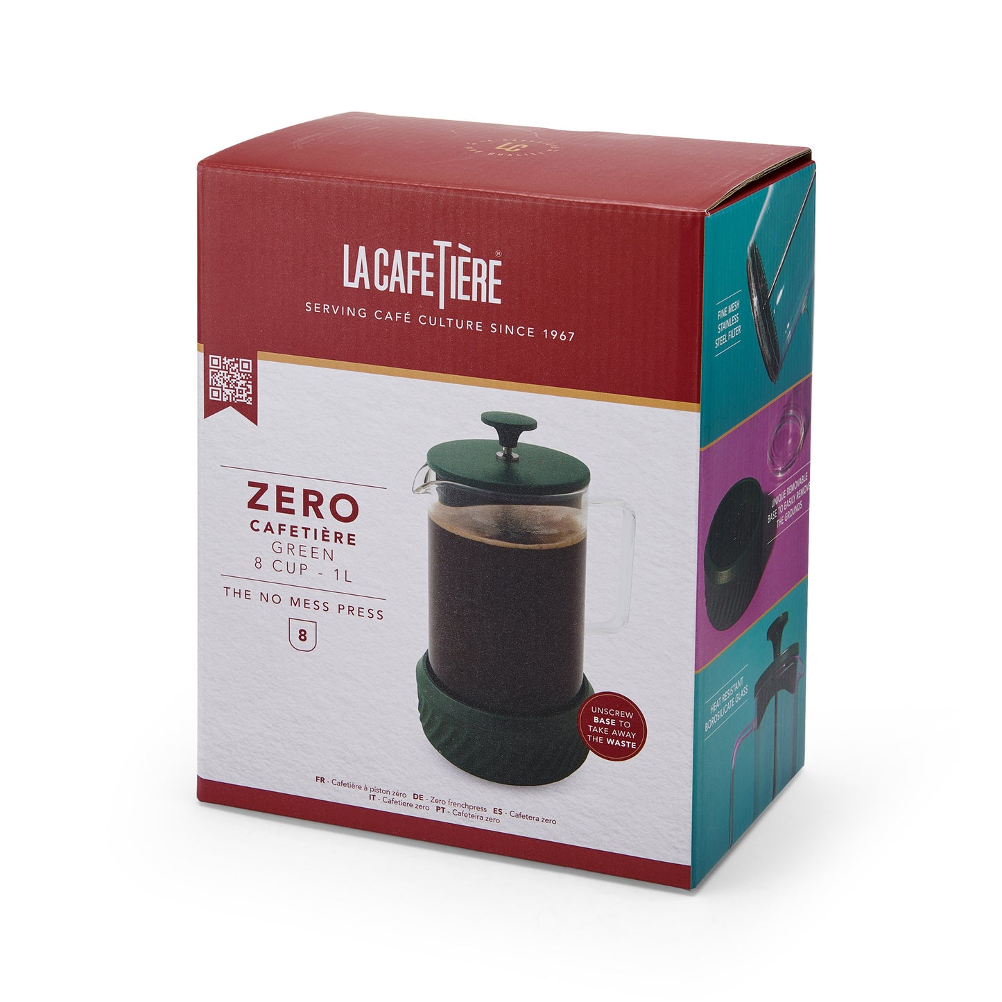 La cafetiere Zero Eight Cup Glass cafetiere