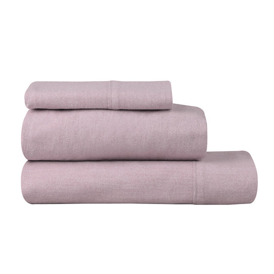 Logan & Mason Plain Dyed Flannelette Sheet Set Rose Pink - MyHouse