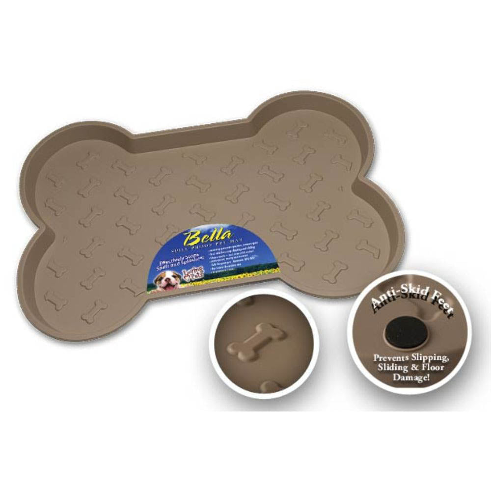 Loving Pets Bella Spill Proof Dog Feeding Mat Tan