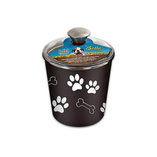 Loving Pets Bella Dog Treat Canister Espresso Grey