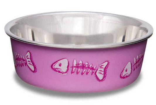 Loving Pets Bella Cat Bowl Pink Skeleton