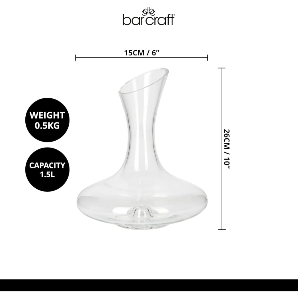 Barcraft Deluxe Glass Wine Decanter 1.5L