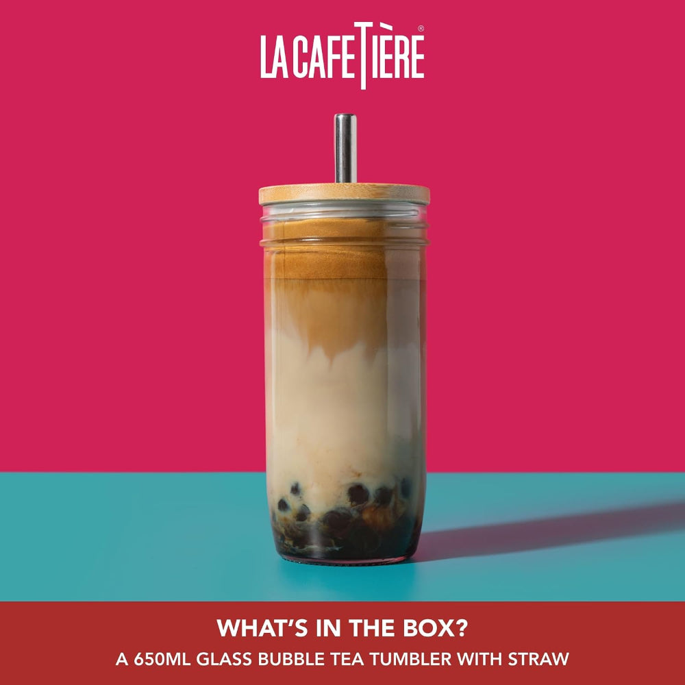 La Cafetiere Bubble Tea Glass Tumbler,650ml