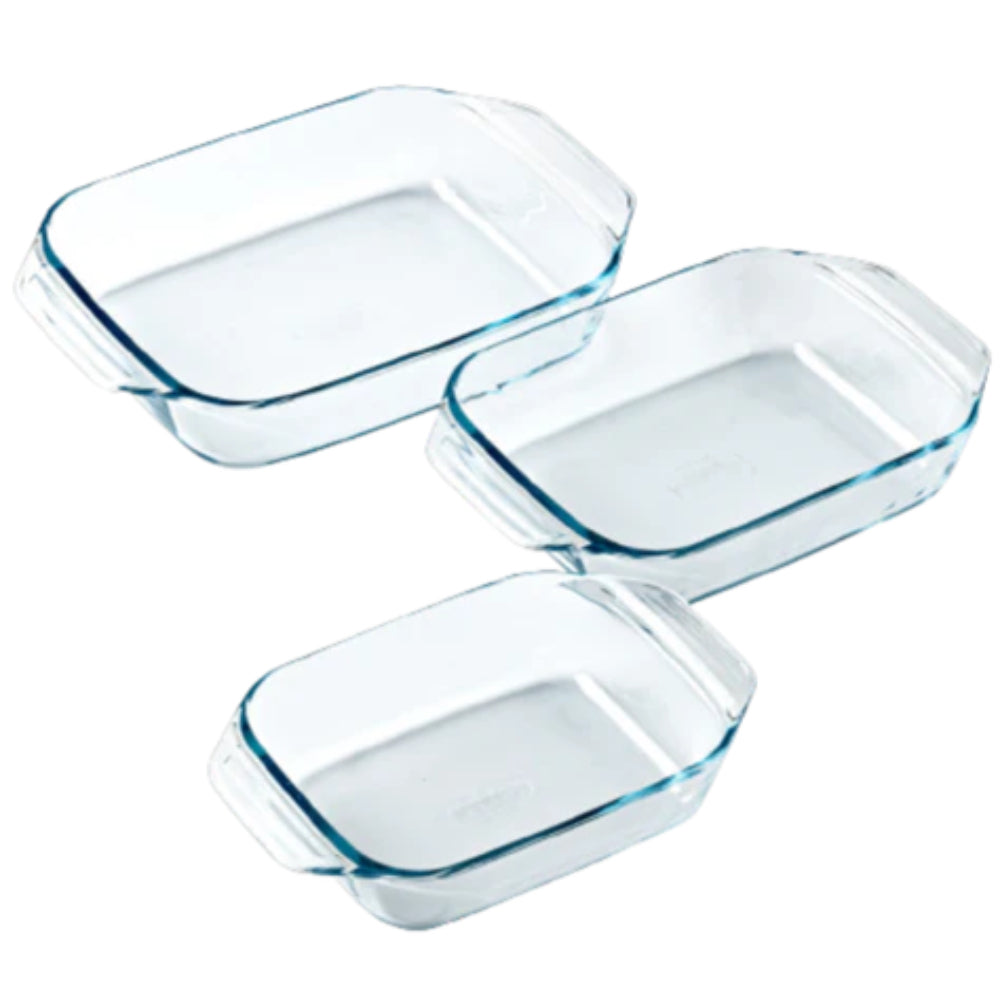 Pyrex Let's Share! 3 Piece Rectangular Roaster Set