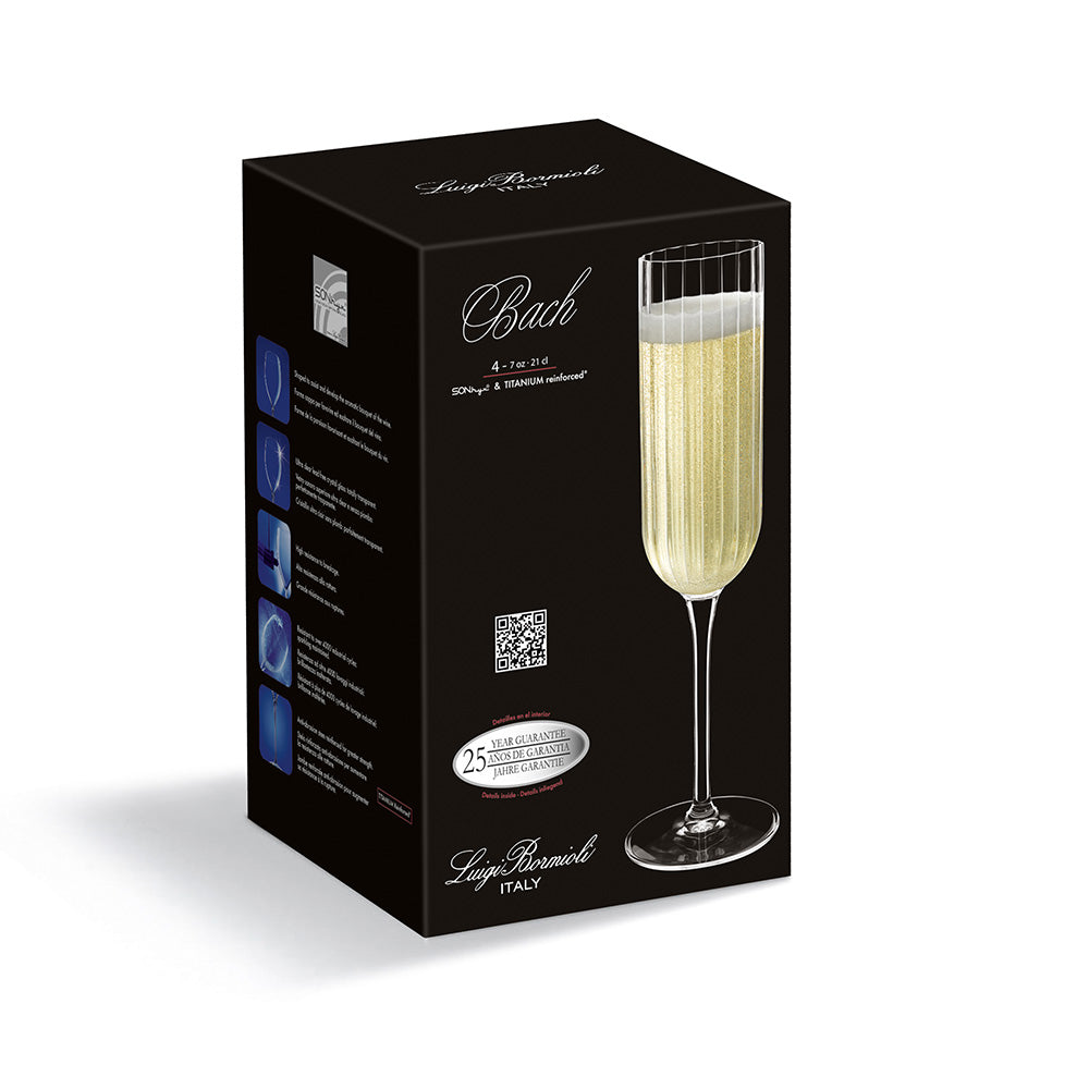 Luigi Bormioli Bach Set of 4 Flutes 210ml