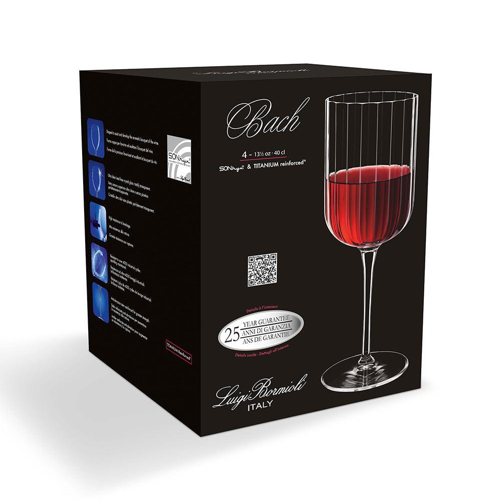 Luigi Bormioli Bach Set of 4 Red Wine Glasses 400ml