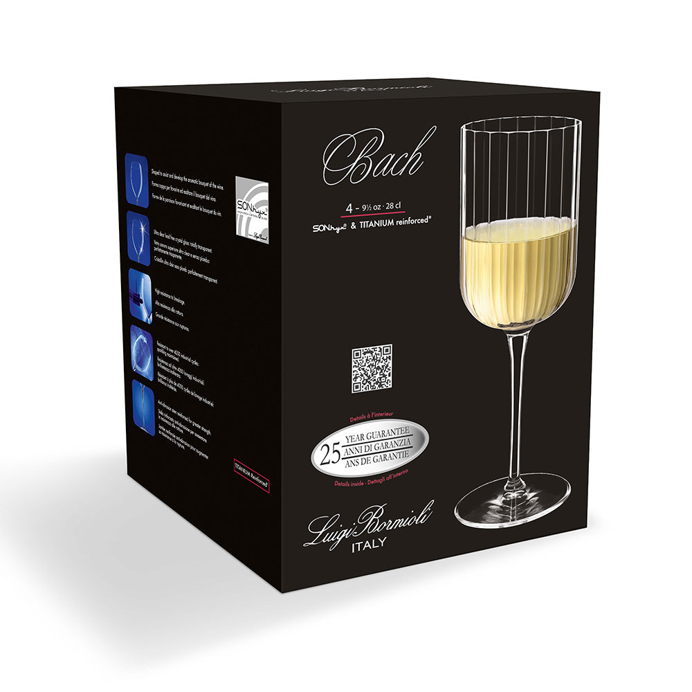 Luigi Bormioli Bach Set of 4 White Wine Glasses 280ml