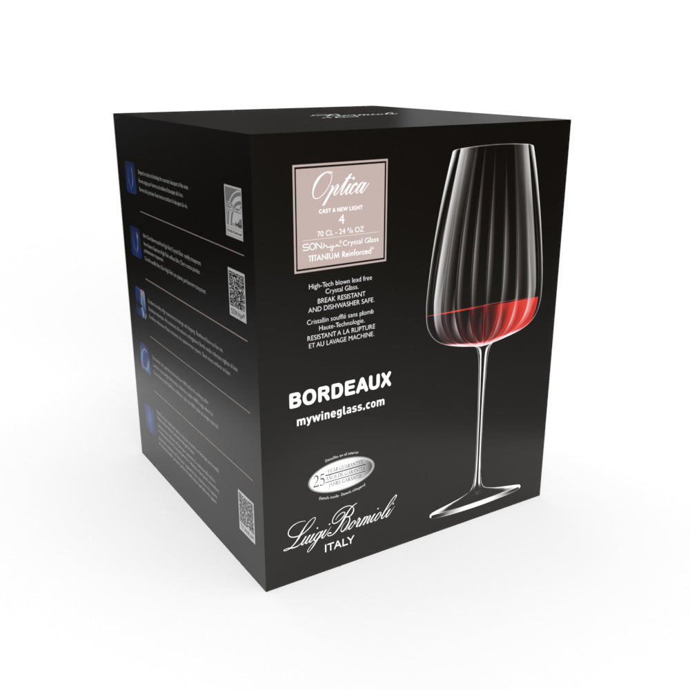 Luigi Bormioli Optica Set of 4 Bordeaux Glasses 700ml