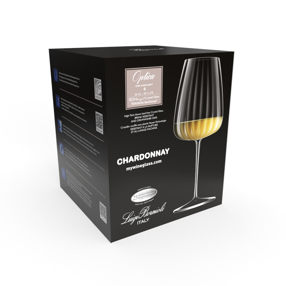 Luigi Bormioli Optica Set of 4 Chardonnay Glasses 550ml