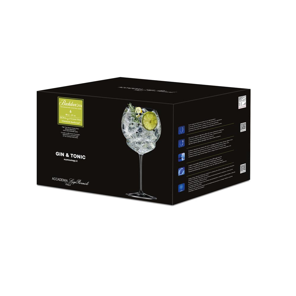 Luigi Bormioli Backdoor 20's Set of 4 Glasses Gin & Tonic 800ml