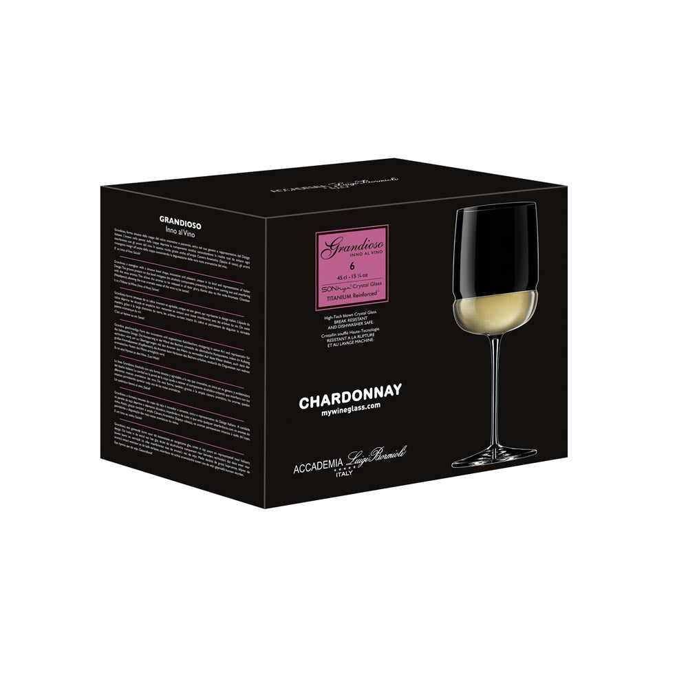 Luigi Bormioli Grandioso Set of 6 Chardonnay Glasses 450ml