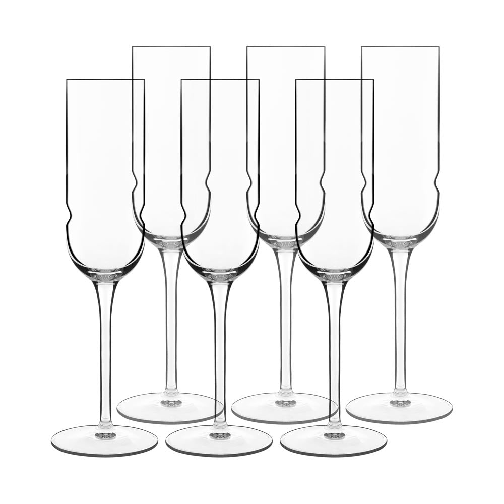 Luigi Bormioli Grandioso Set of 6 Champagne Glasses 210ml