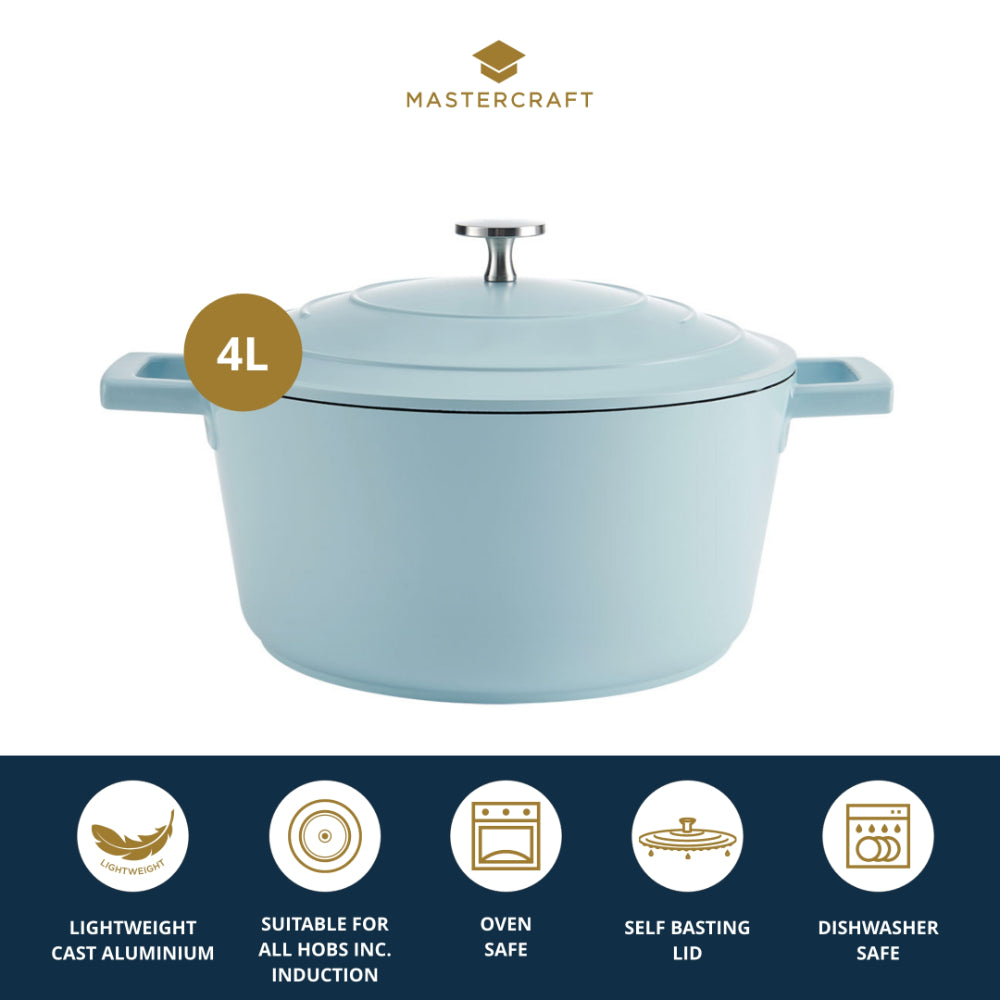 Mastercraft Casserole Dish Cast Aluminium 24cm Sky Blue
