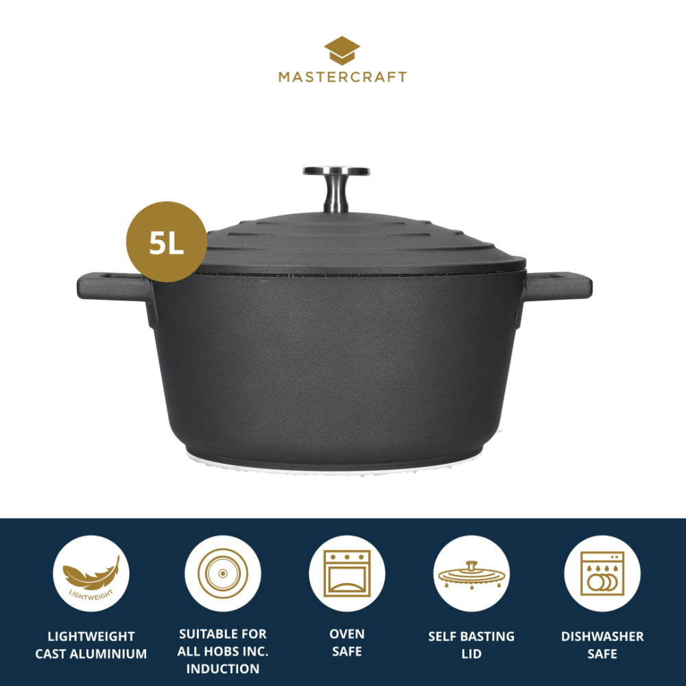 Mastercraft Casserole Dish Cast Aluminium 28cm Black