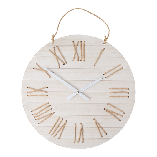 Wooden Clock White