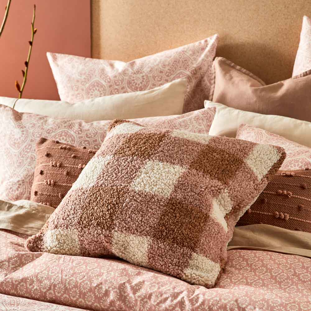 Home Beautiful Boucle Check Cushion