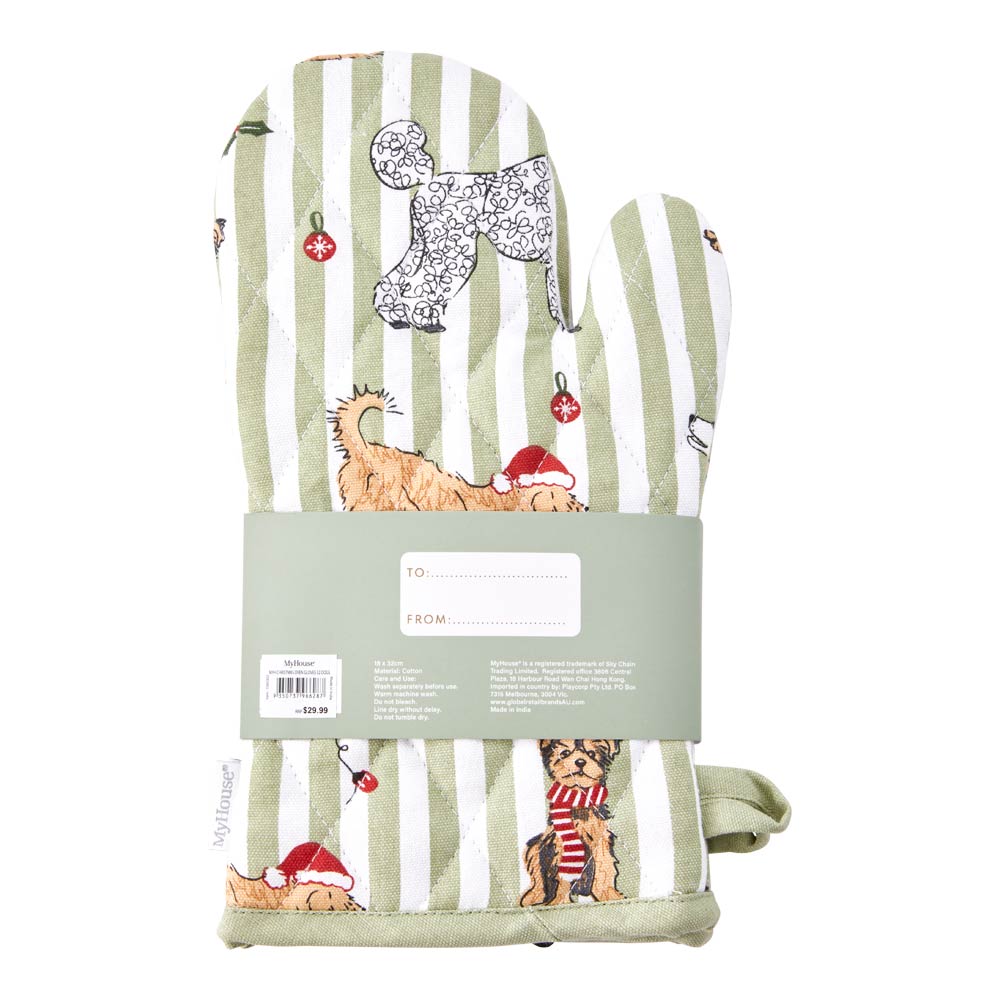 MyHouse Christmas Oven Gloves Set of 2 Dogs