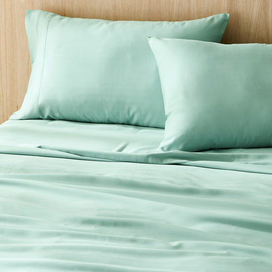 Riley Bamboo Cotton Pillowcase Pair Jade