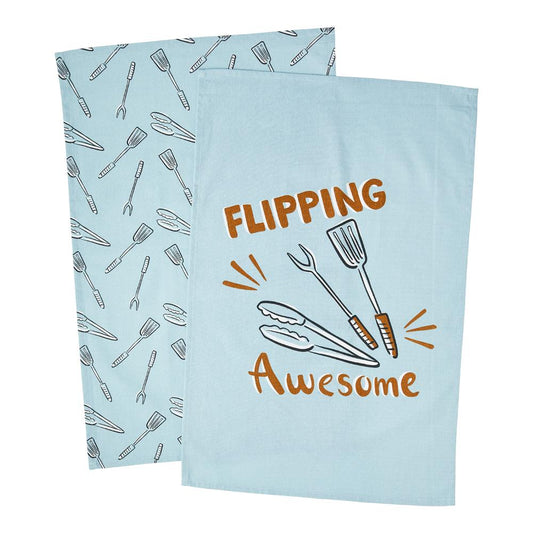 Adorn Living Set of 2 Flipping Awesome Tea Towels