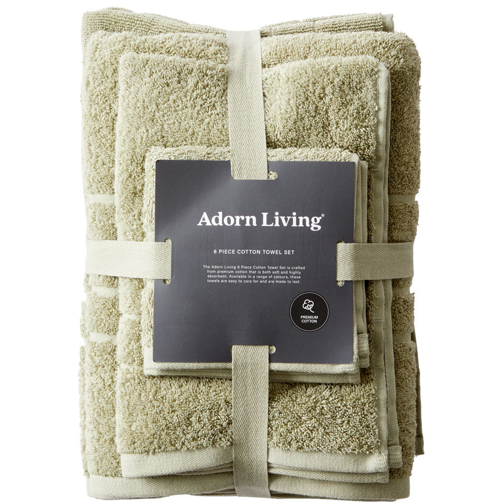 Adorn Living Essential Bath Towel 6 Pack - Clearance