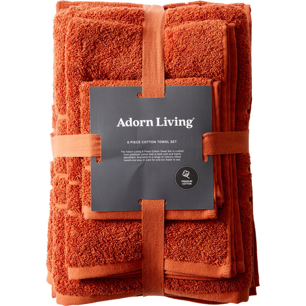 Adorn Living Essential Bath Towel 6 Pack - Clearance