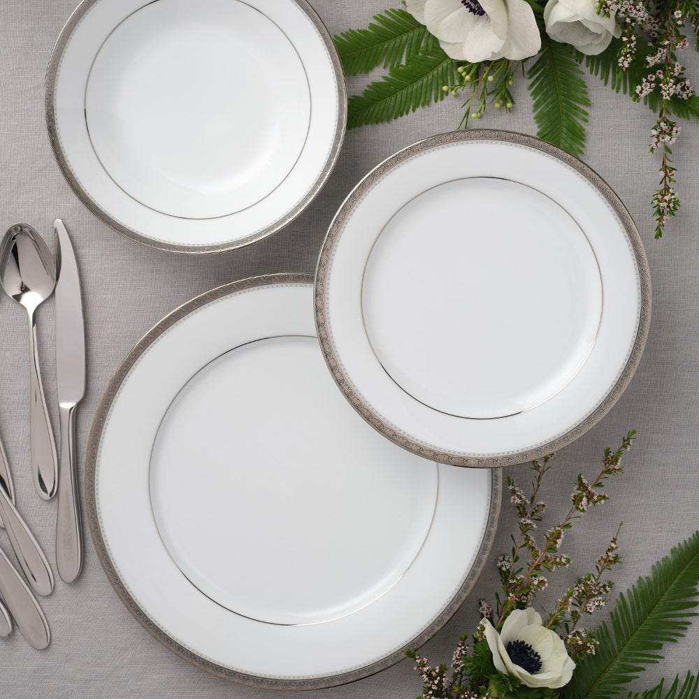 Noritake Charlotta 12 Piece Dinner Setting Platinum