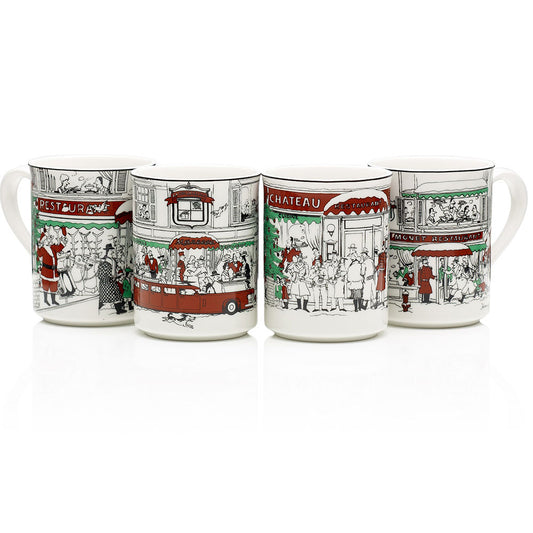 Noritake Le Restaurant Xmas 4 Piece Mug Set 350ml