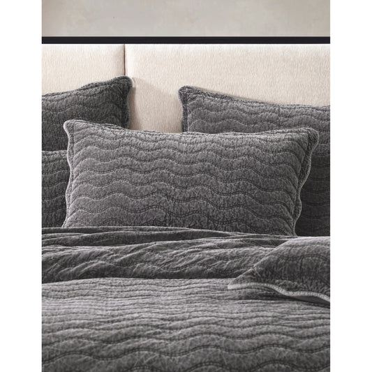 Private Collection Indiana Pillow Case Sham Charcoal Standard Pair