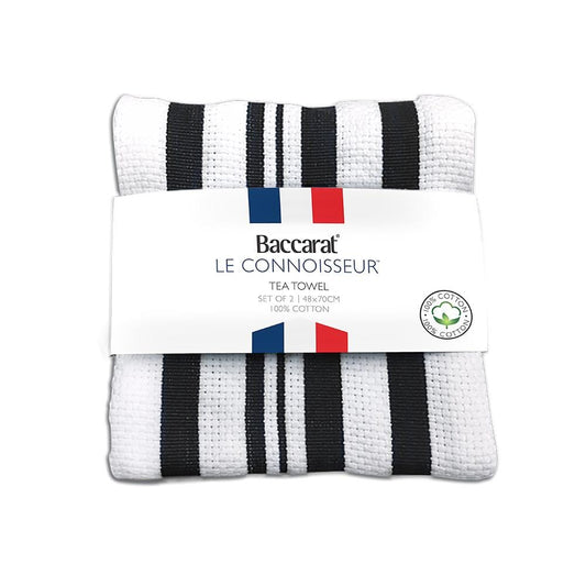 Baccarat Le Connoisseur Set of  2 Tea Towels Stripe