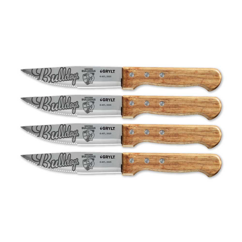 GRYLT Jumbo 4 Piece Steak Knife Set AFL Western Bulldogs at MyHouse