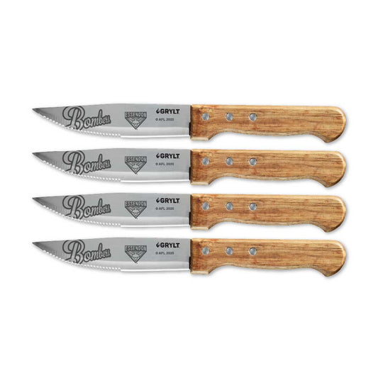 GRYLT Jumbo 4 Piece Steak Knife Set AFL Essendon Bombers at MyHouse