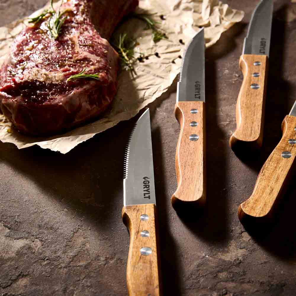 GRYLT Jumbo 4 Piece Steak Knife Set