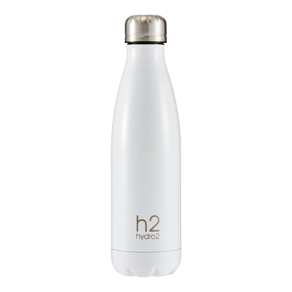 h2 hydro2 Quench Stainless Steel Water Drink Bottle 500ml white