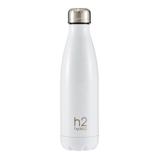 h2 hydro2 Quench Stainless Steel Water Drink Bottle 500ml white