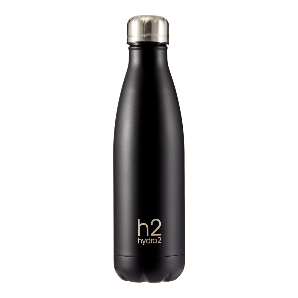 h2 hydro2 Quench Stainless Steel Water Drink Bottle 500ml black