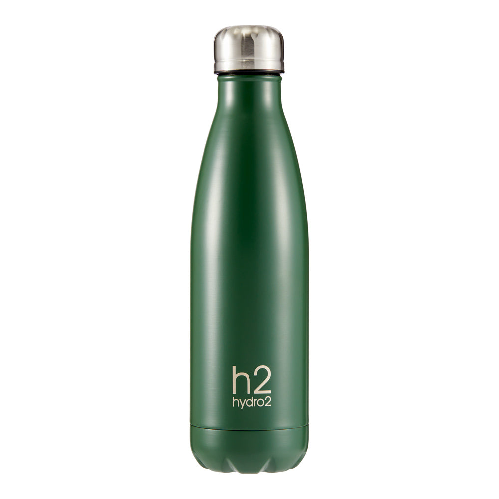 h2 hydro2 Quench Stainless Steel Water Drink Bottle 500ml dark green