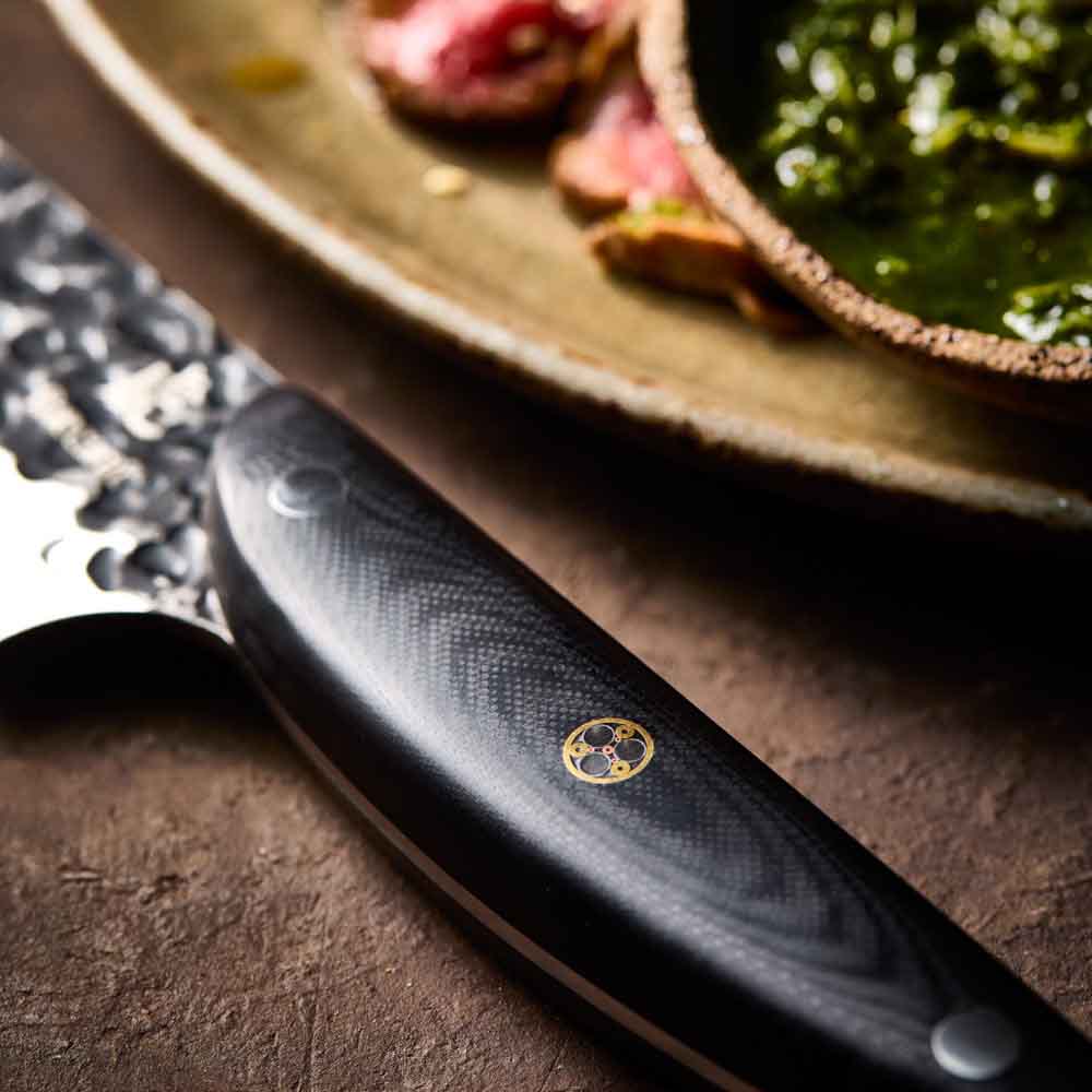 Baccarat KUROI KIBA Chefs Knife 20cm detail image of handle at MyHouse
