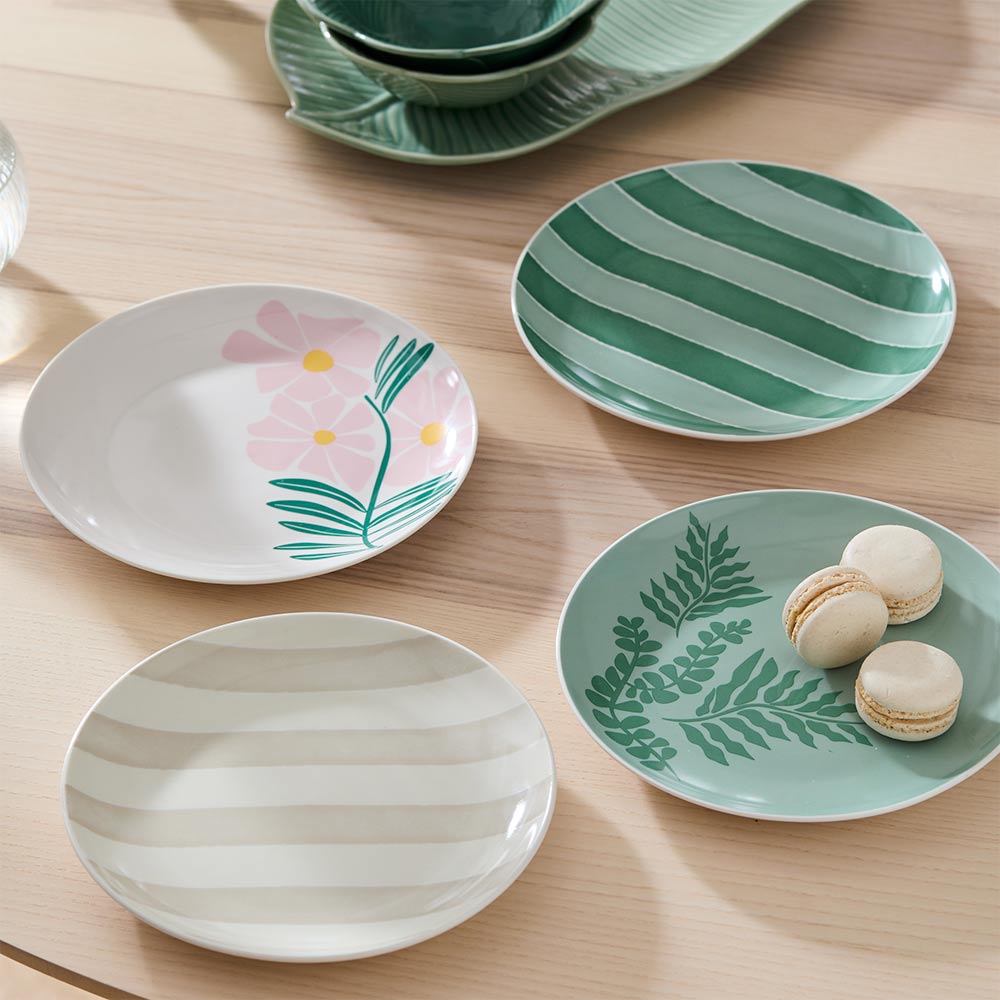 Alex Liddy Harley Set of 4 Side Plates 20cm Floral and Stripe at MyHouse