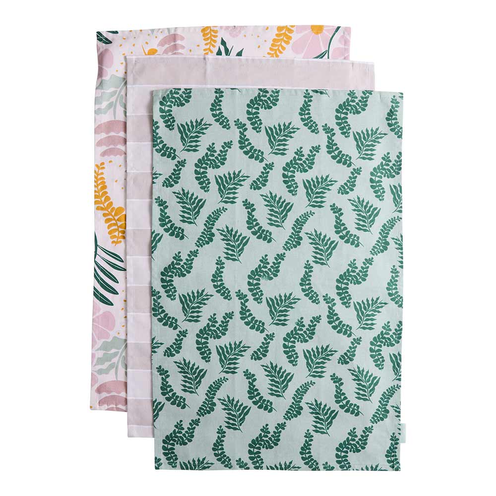 Alex Liddy Harley Set of 3 Tea Towels Floral and Stripe at MyHouse